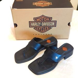 Harley Davidson black leather sandals 8.5